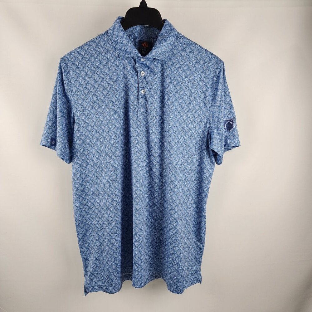 Donald Ross Shirt Mens XL Blue Geomatric Sport Golf S/S Polo